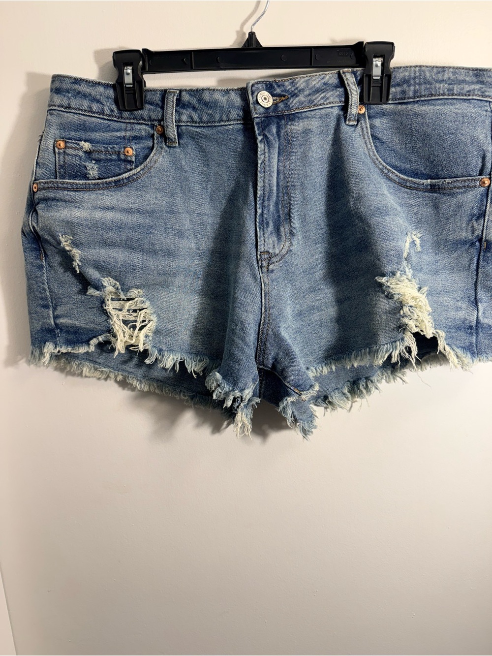 Almost Famous Light Blue Distressed Denim Cutoff Shorts